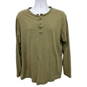 Patagonia Organic Cotton Long Sleeve Henley Pullover Men's Gray Green Size XL